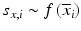 $$ {s}_{x,i} \sim f\left({\overline{x}}_i\right) $$